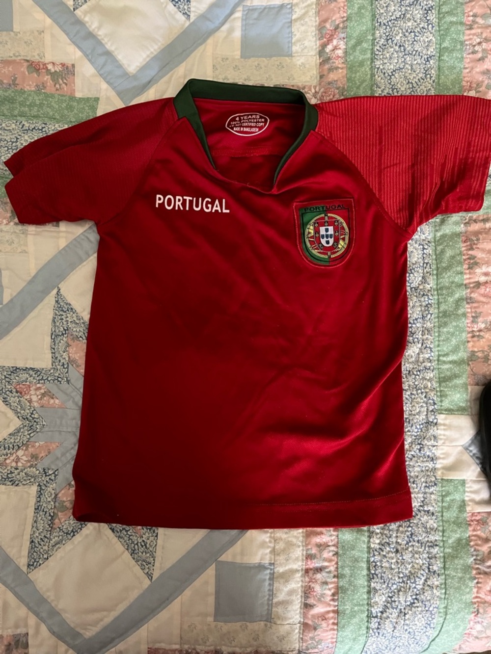 Portugal Kids' Red Soccer Jersey - Youth Team Top